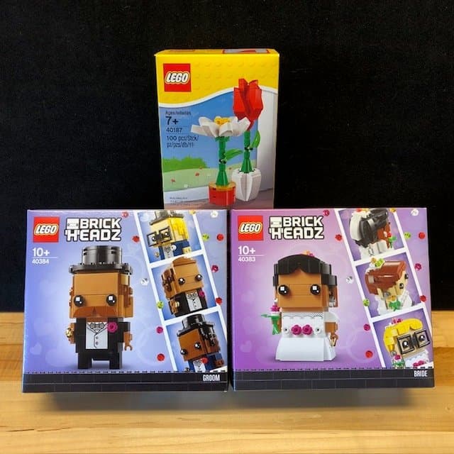 LEGO BrickHeadz 40383 + 40384 + 40187 "Bröloppspaket" - nya / oöppnade!