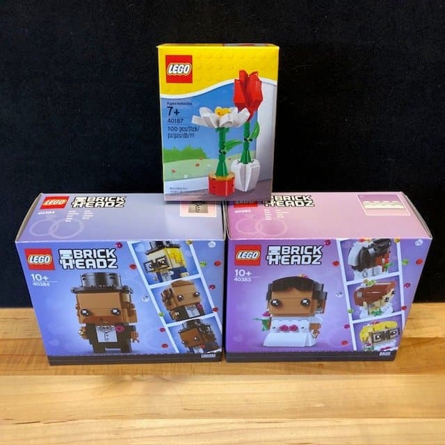 LEGO BrickHeadz 40383 + 40384 + 40187 "Bröloppspaket" - nya / oöppnade!
