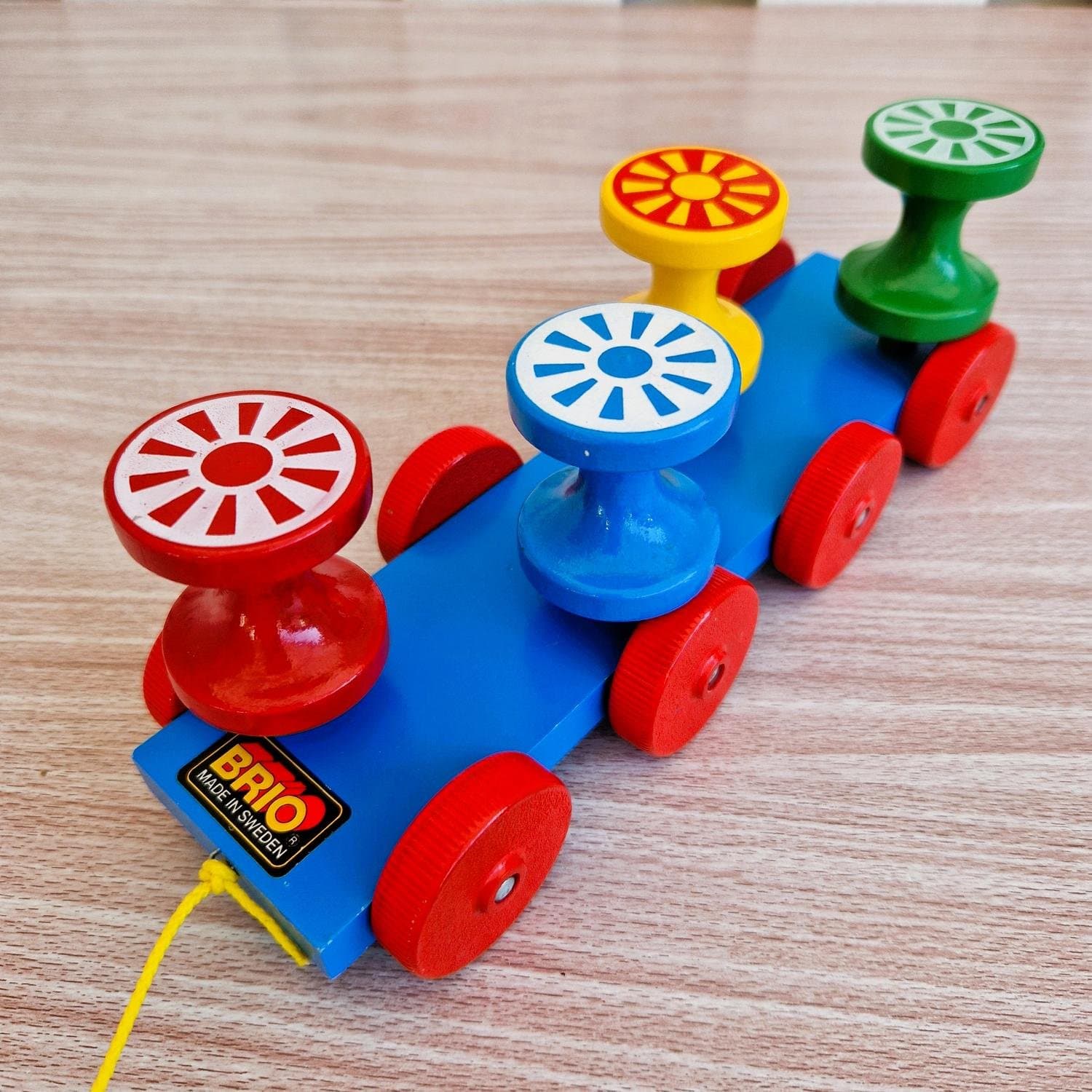 BRIO Wooden Pull Toy – Spinning Spools – Made in Sweden - Vintage