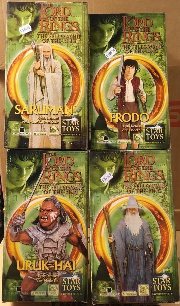LORD OF THE RINGS 4 FIGURE SET STAR TOY 1/6 VINYL OÖPPNAD