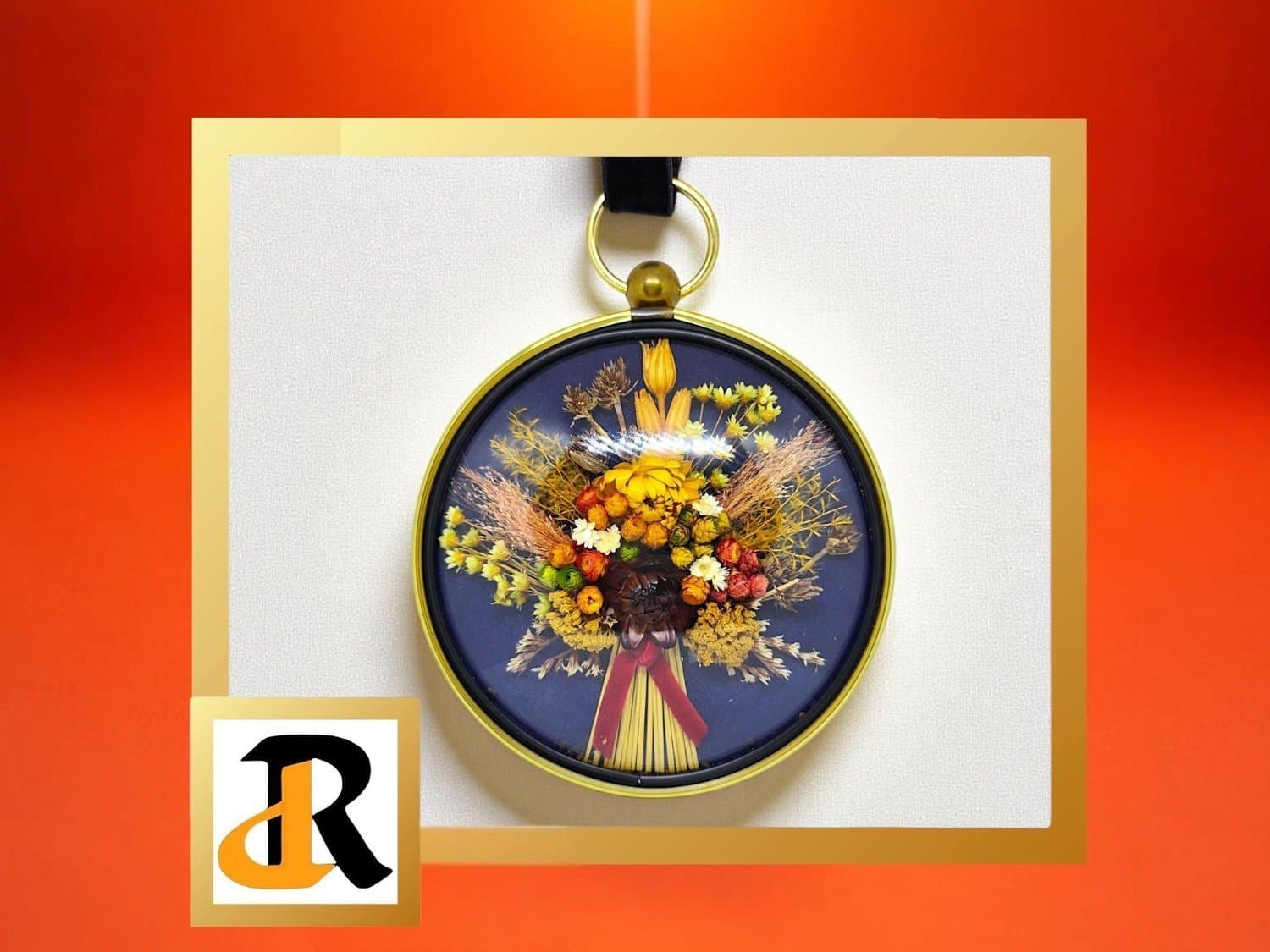 Torkade Blommor Väggdekoration, 70 talet, La Viar i Göteborg.