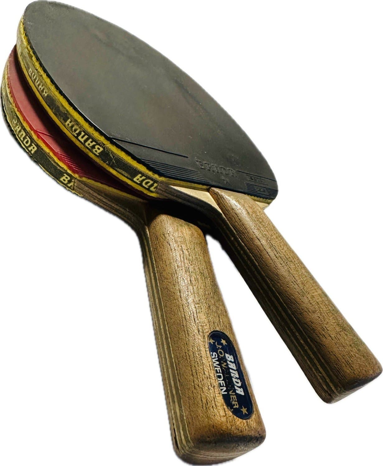 Två Vintage Table Tennis Racket Bordtennisracketar - Banda J.O. Waldner Sweden