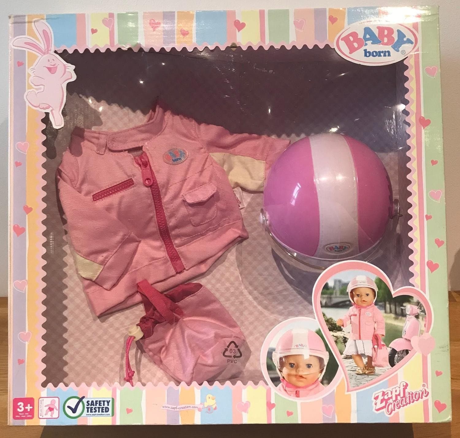 Baby Born scooter jacka till docka med hjälm och väska