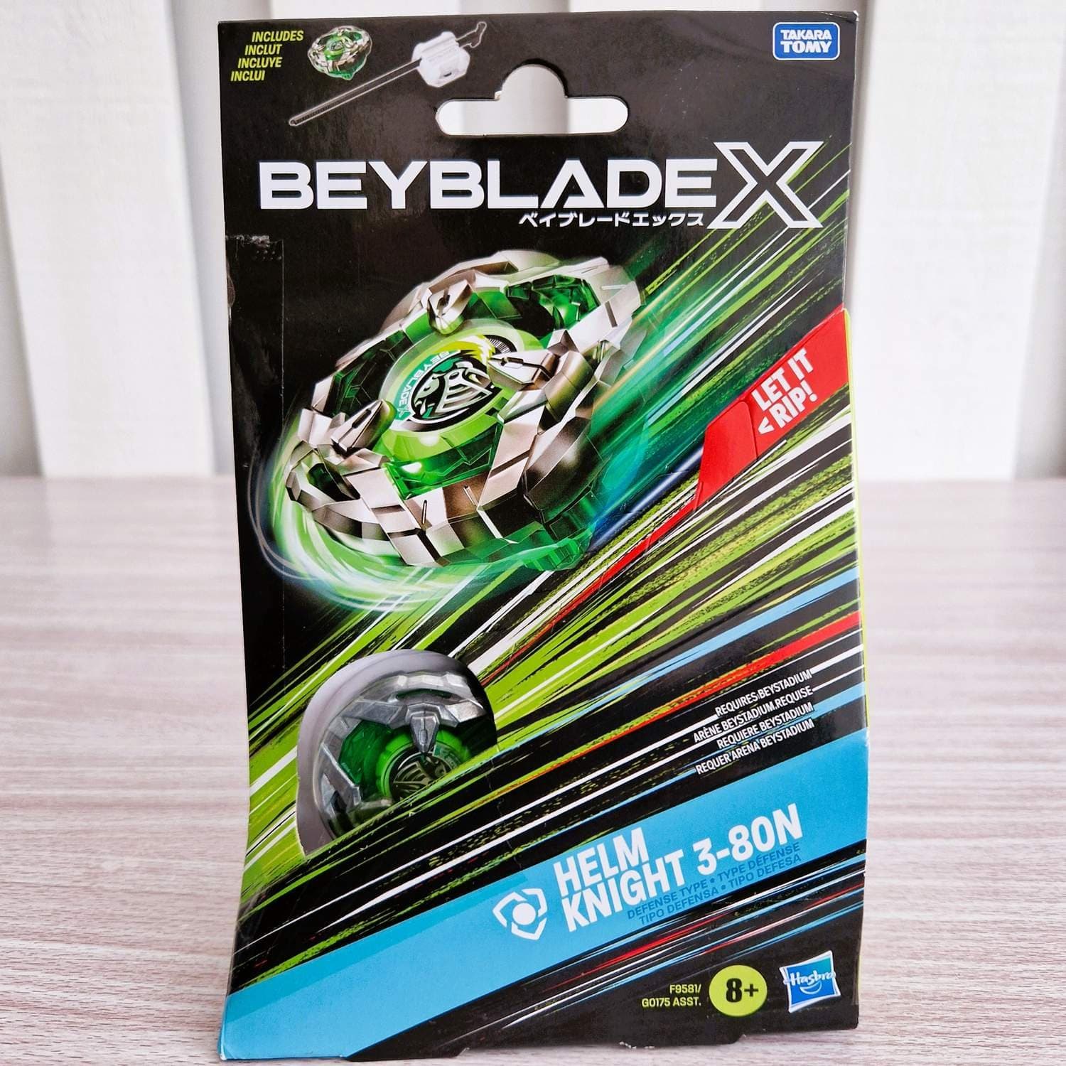 Beyblade X Helm Knight 3-80N Starter Pack with Launcher - Green