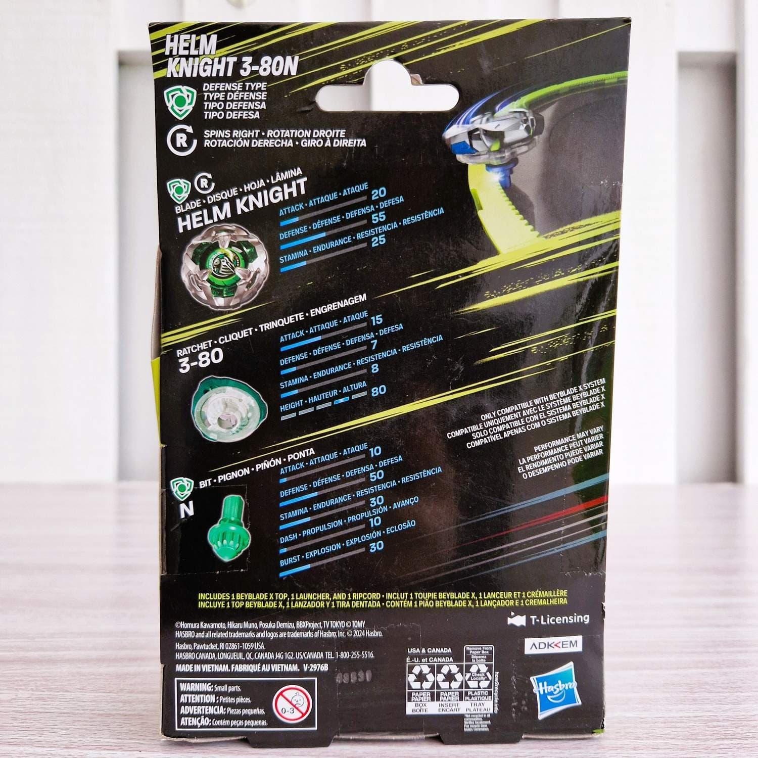 Beyblade X Helm Knight 3-80N Starter Pack with Launcher - Green