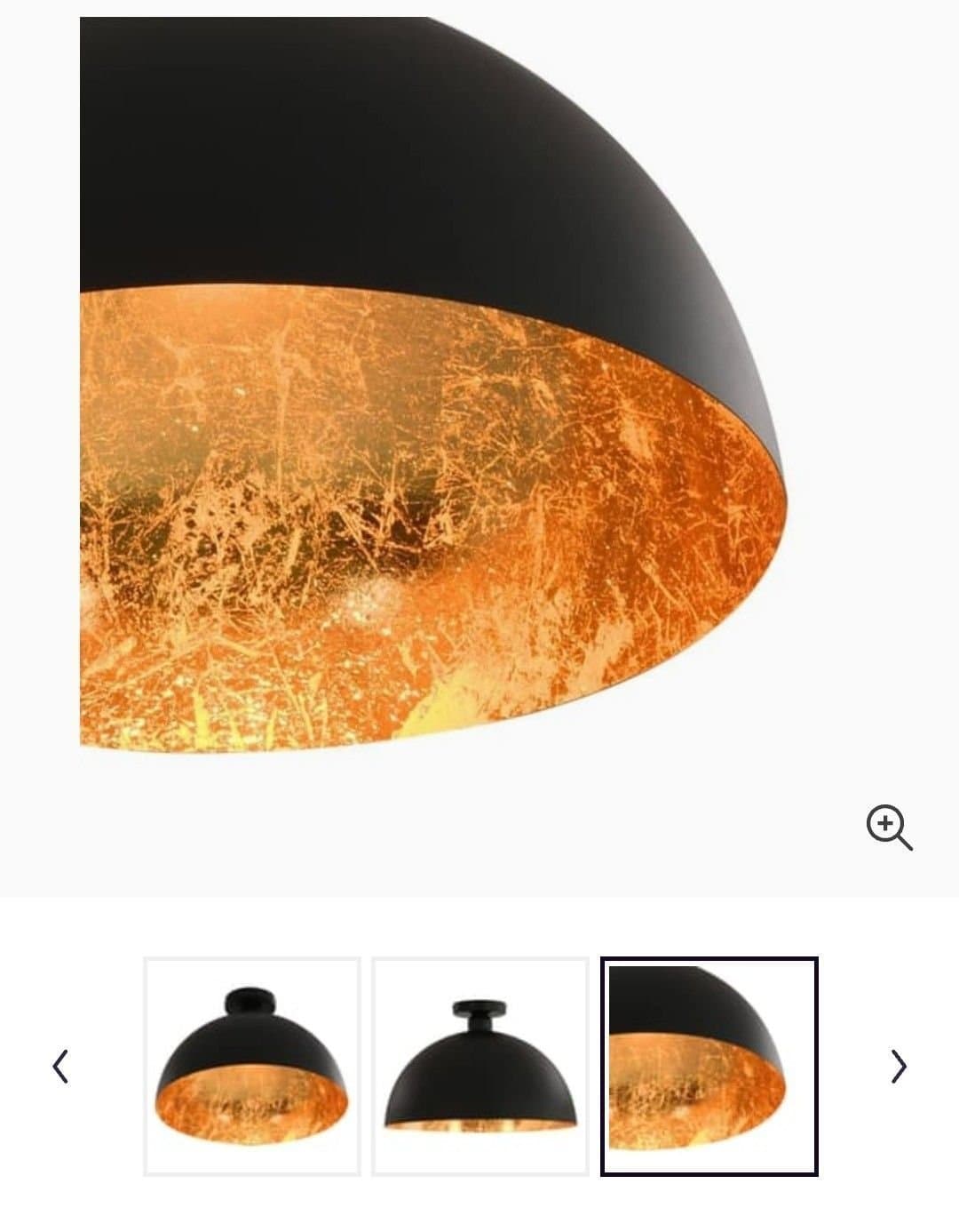 Taklampa i svart och guld N2