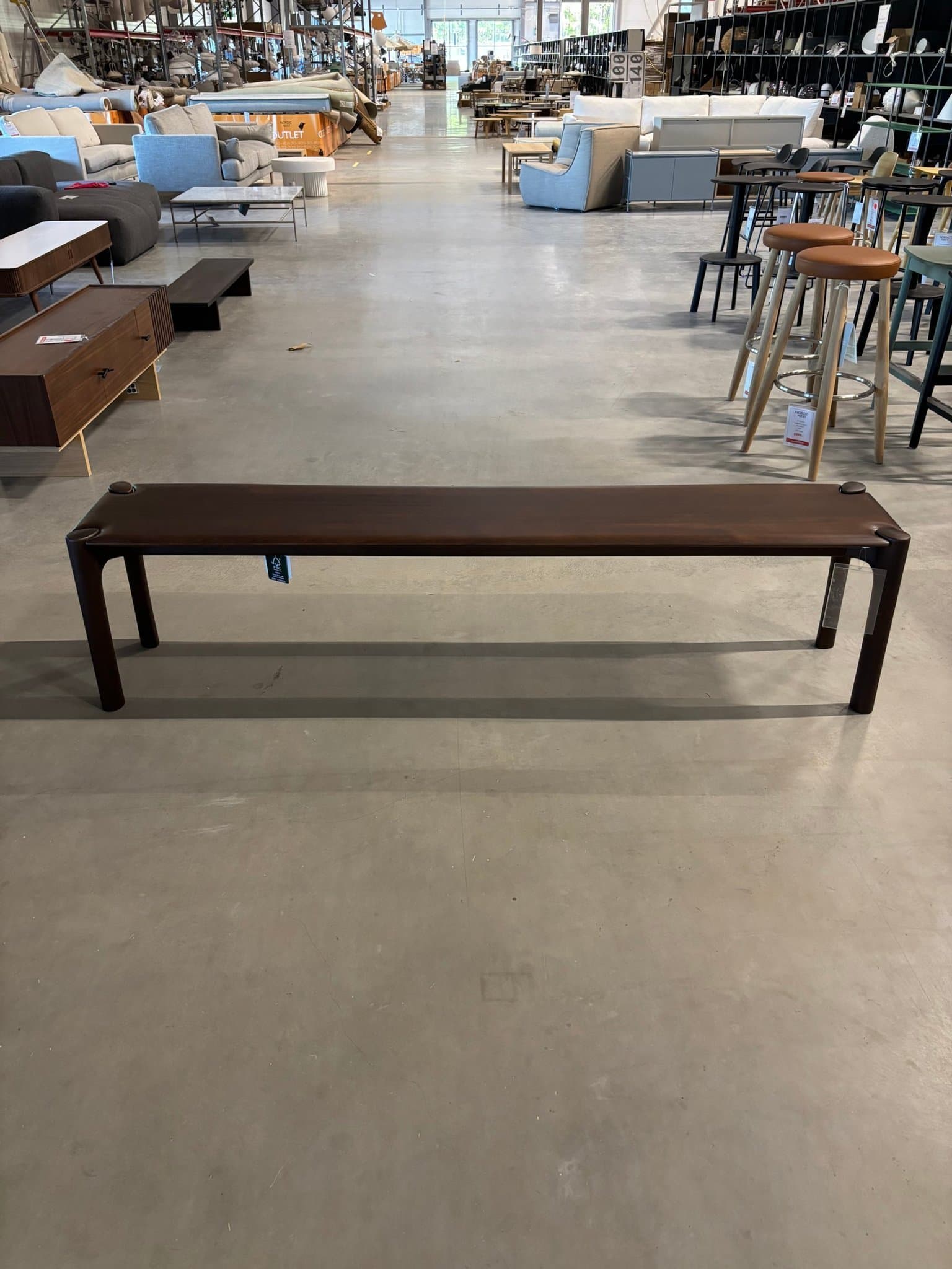 Ethnicraft - PI bänk 186x35 cm Lackad teak brown