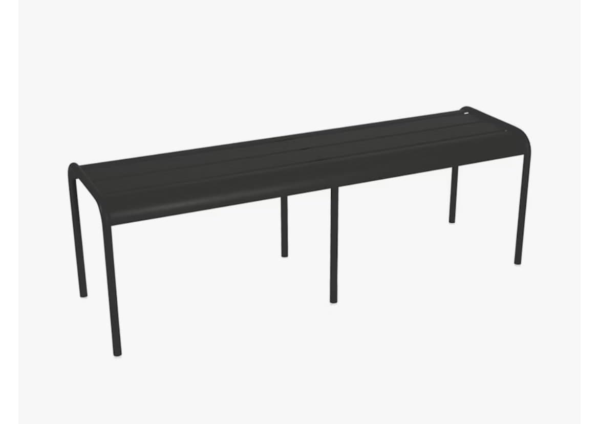 Farmob Luxembourg Bänk 145, Liquorice svart utebänk