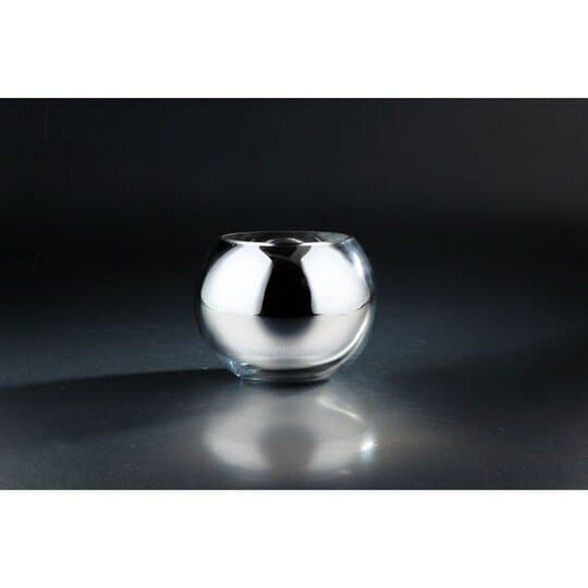 Silvrig Premier Housewares Raya Large Rounded Glass Vase i jättefint skick