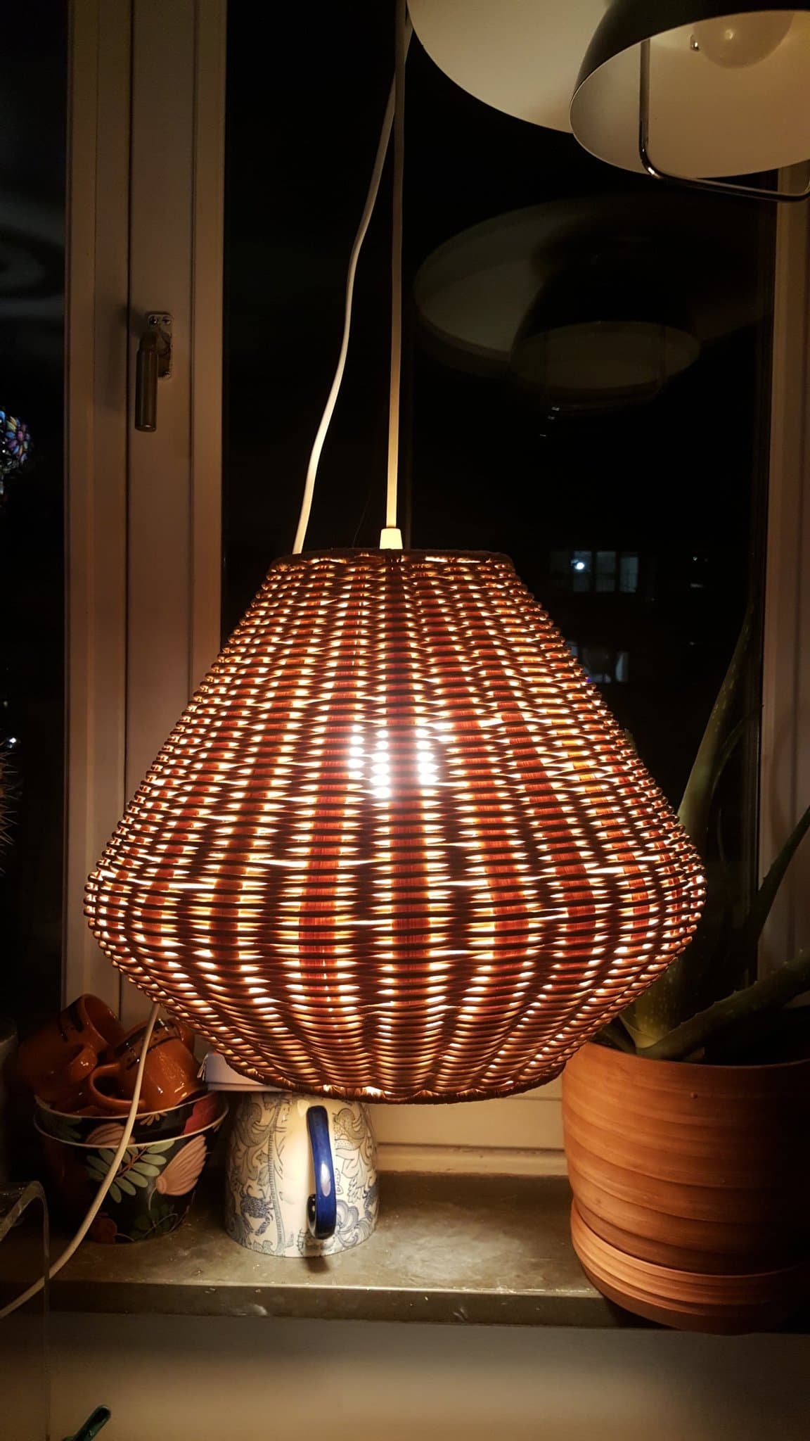 Taklampa i rotting - retro vintage - IKEA HELG utgåt