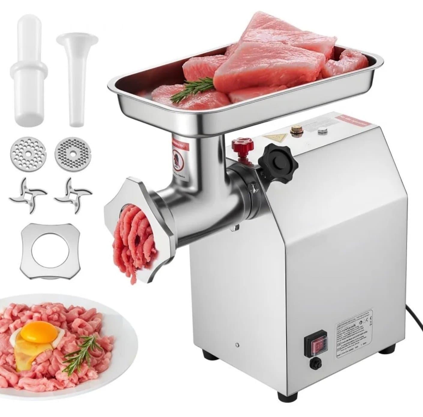 Elektrisk köttkvarn 4,2 kg/min med korvhorn