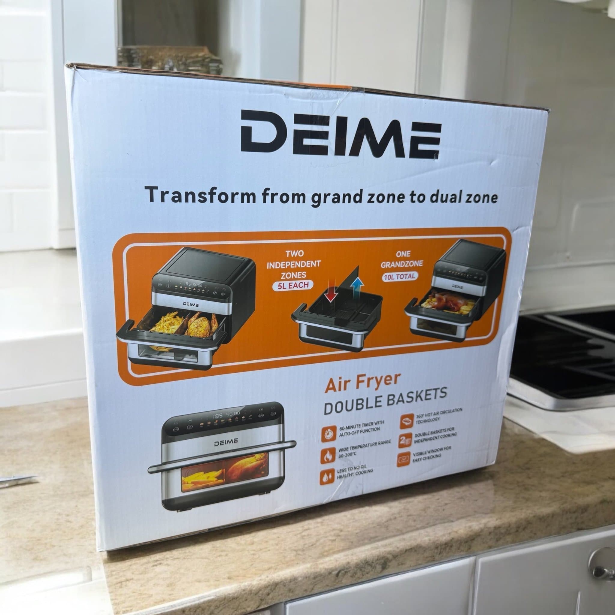 Ny Stor 10L Airfryer 5 Qt Fritös med 5 smarta tillagningsfunktioner Fritera