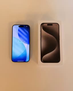iPhone 15 PRO, 128 gb, natural titanium, nyskick, 87% batterihälsa