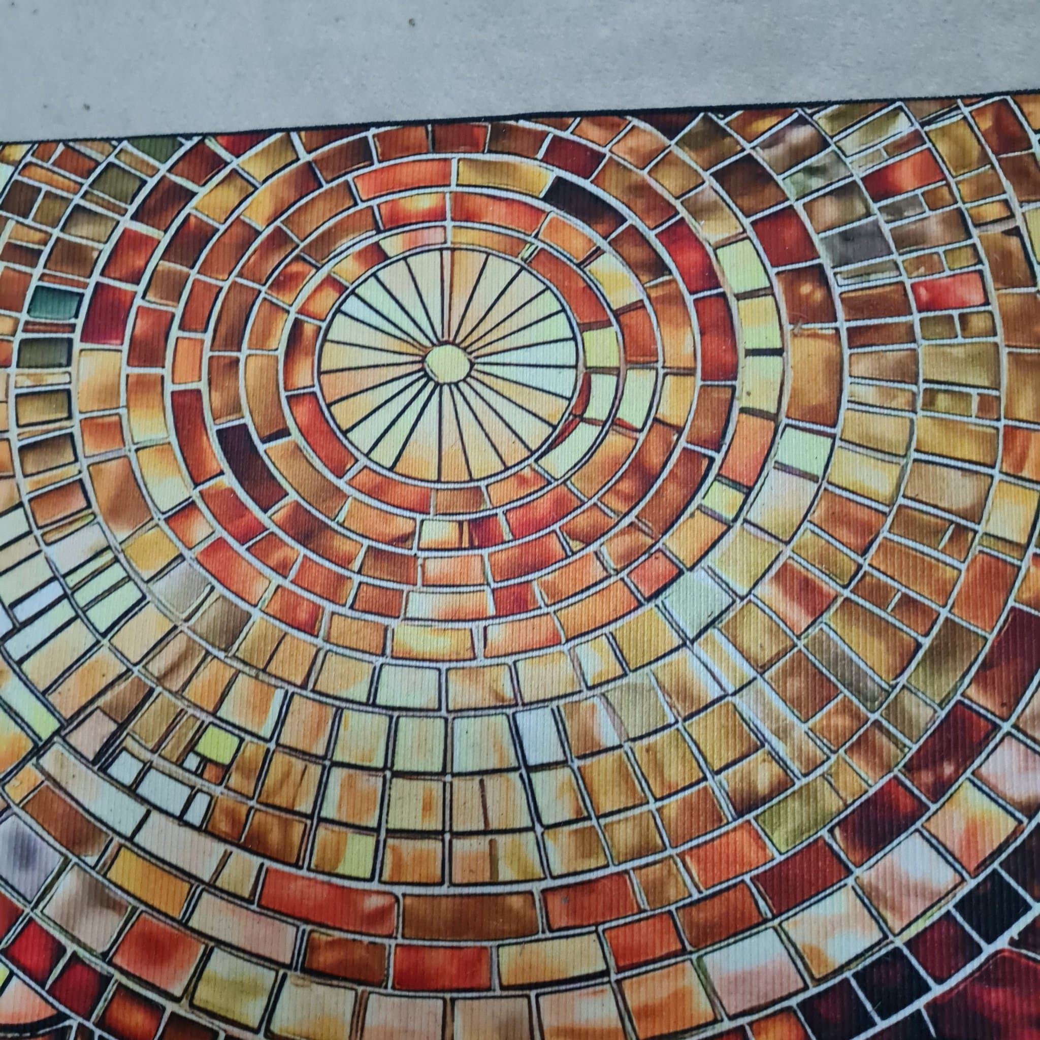 Halvrund Dörrmatta med mosaikmönster mått:80x50