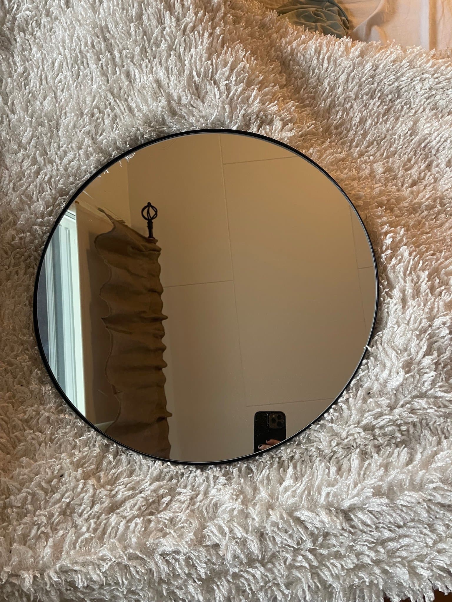 Rund svart spegel, 50cm