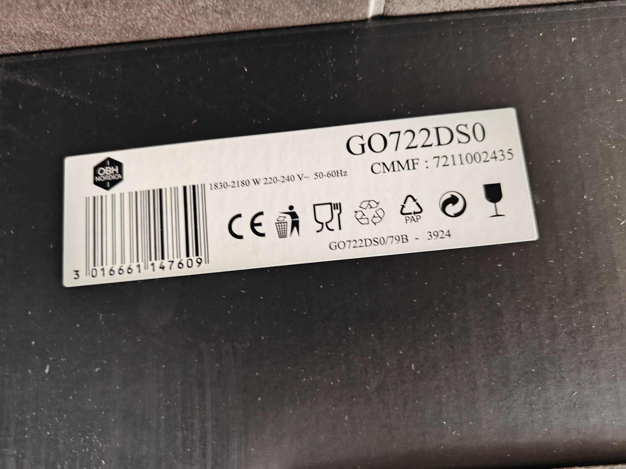 Helt NY OBH OptiGrill+ XL GO722DS0 smörgåsgrill / bordsgrill