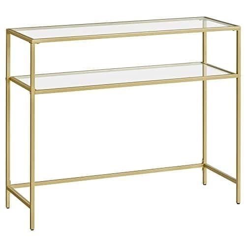 Vasagle -konsolbord, härdat glasbord, modern soffa eller entrébord, LGT025A01