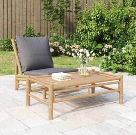 NY Trädgårdsbord 100x55x33 cm bambu