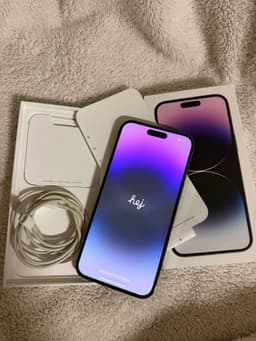 iPhone 14 Pro Max. Modellnummer MQ9T3QN/A. Batterihälsa 77%