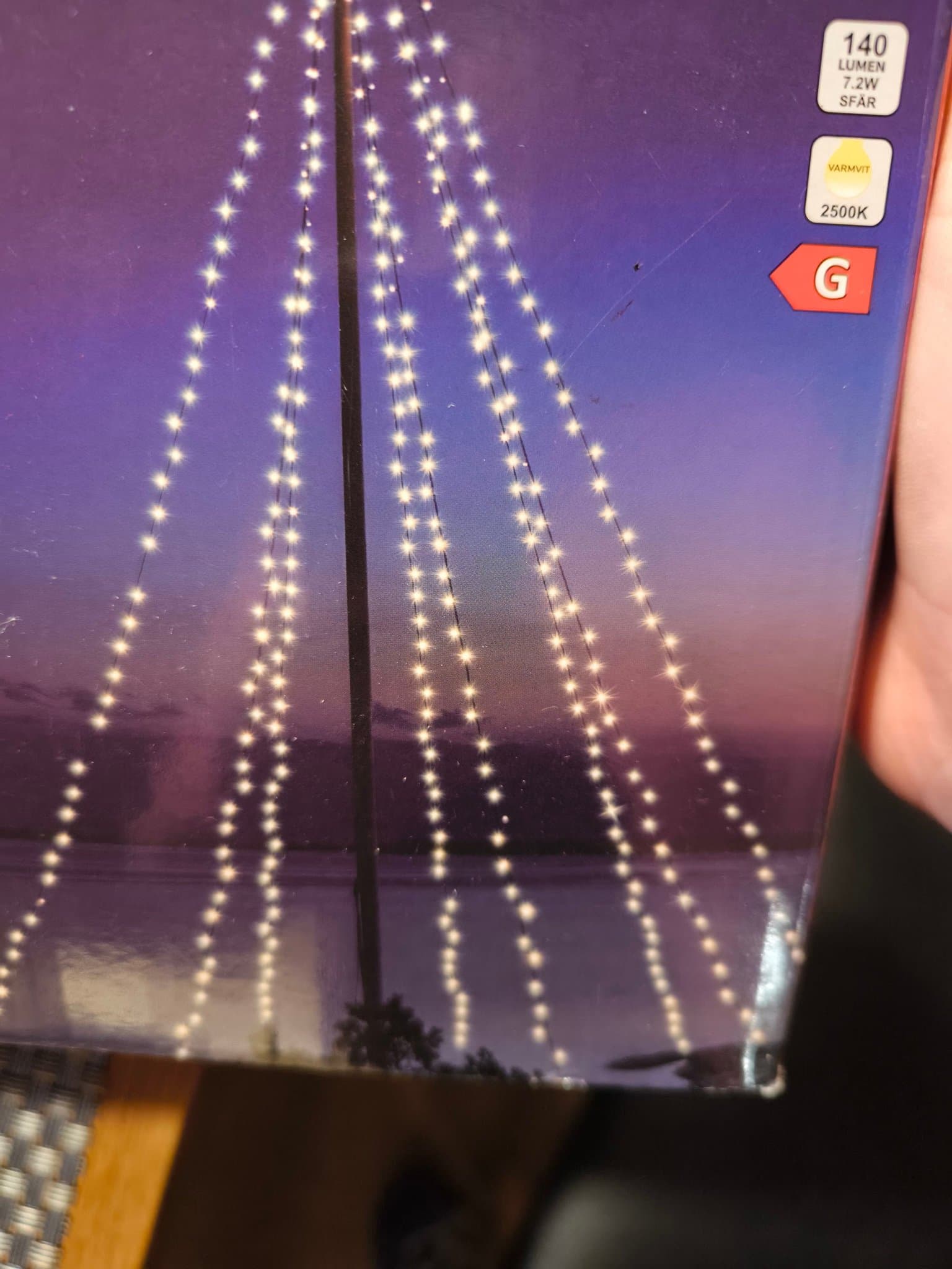 Ljuslinga Flaggstång 8x10m Varmvit