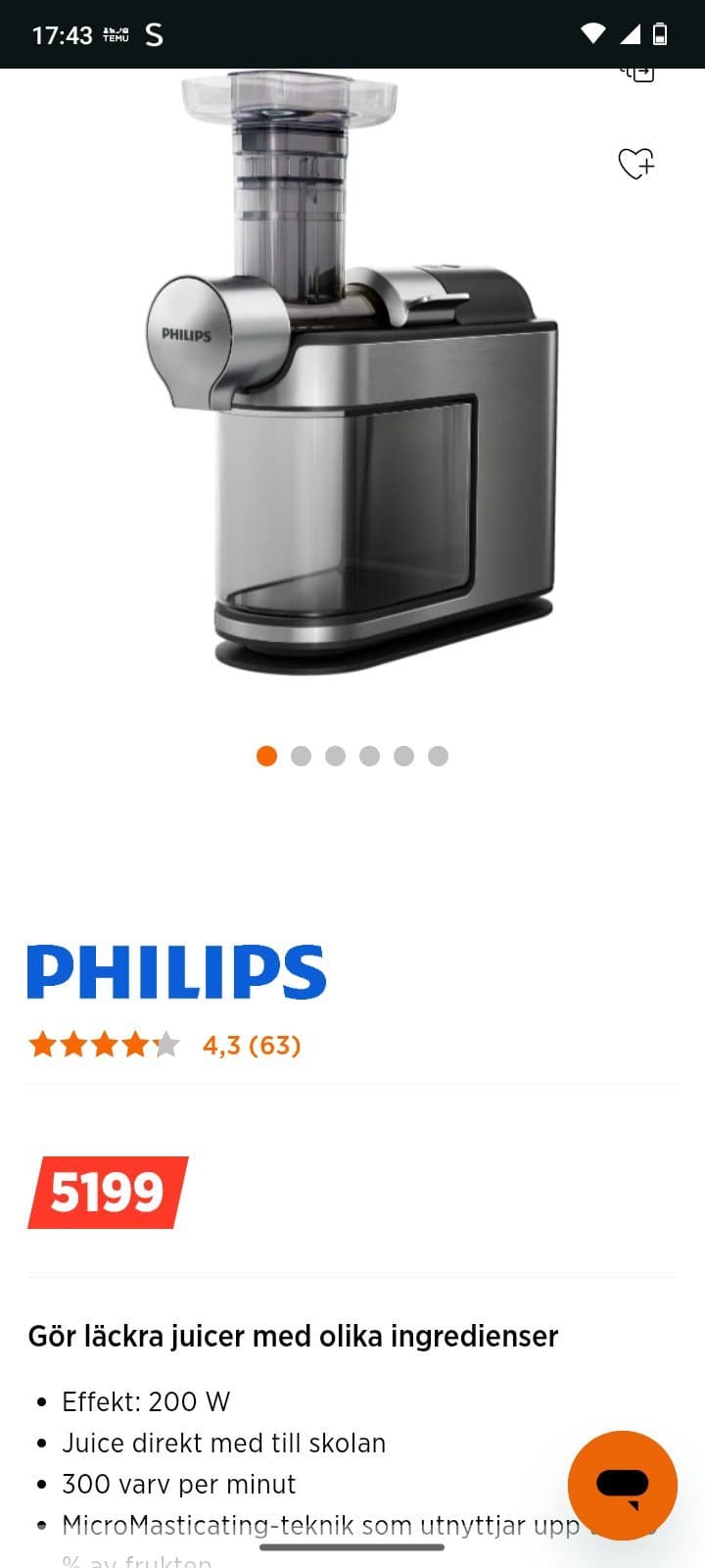 Philips Avance Collection slow juicer HR1949/20