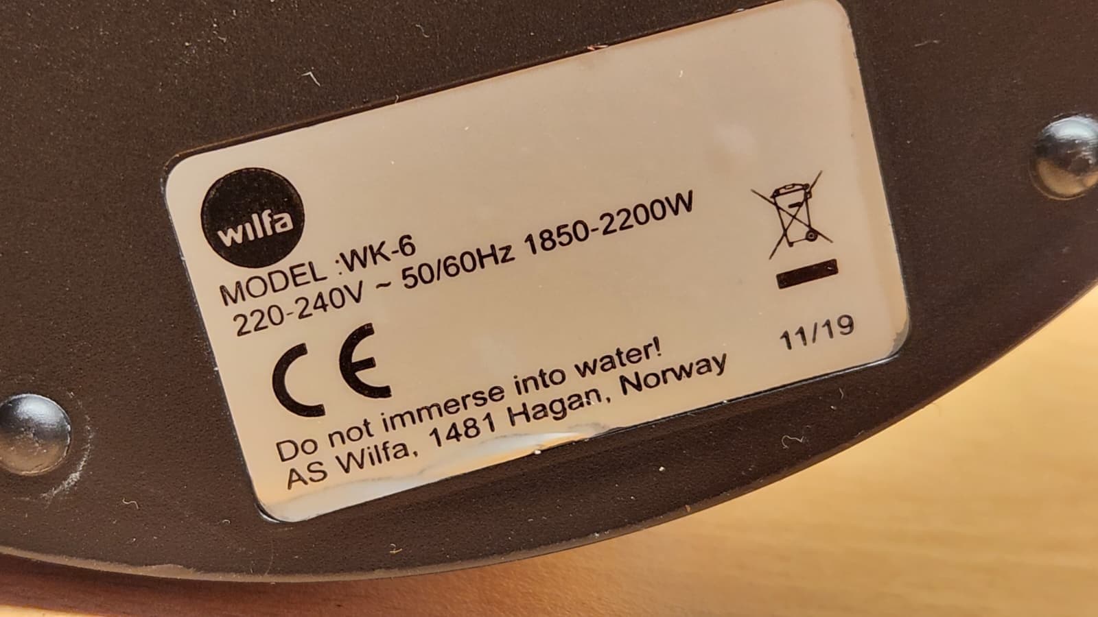 Wilfa Vattenkokare 1,7L – Rostfritt stål (Modell WK-6)