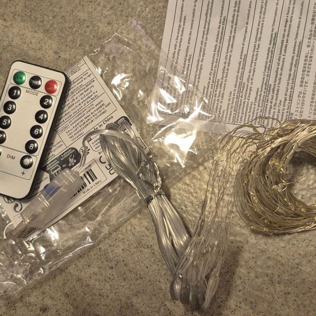 2 St LED Gardin Ljusslingor med Fjärrkontroller