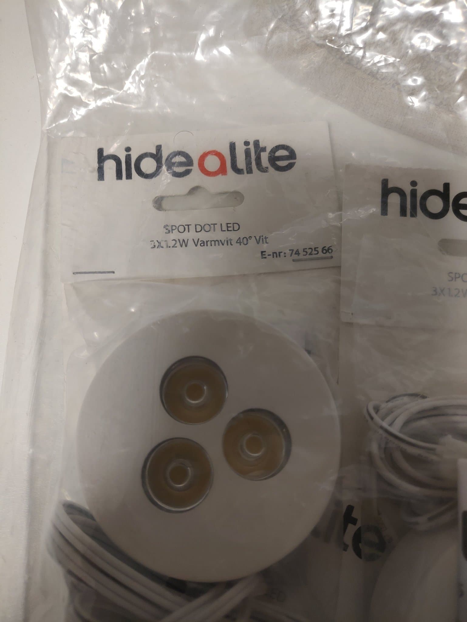 Hide-a-lite SPOT DOT LED 3x1.2W Varmvit 40°