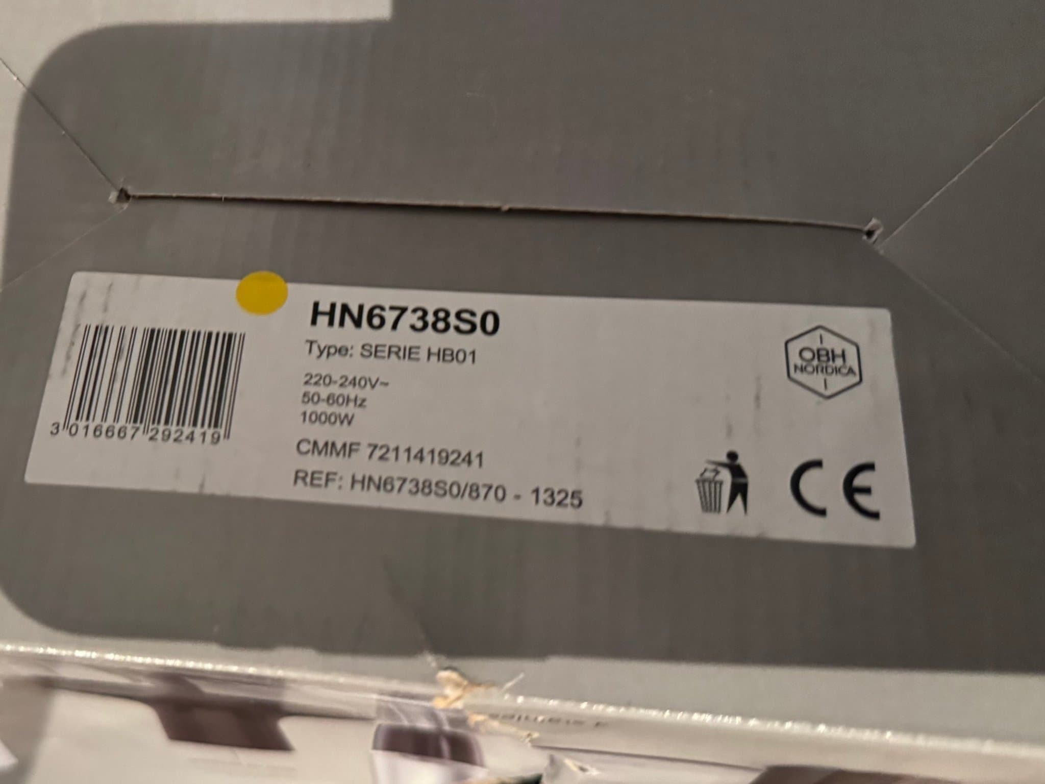 OBH Nordica Quickchef + stavmixer HN6738S0 (svart)