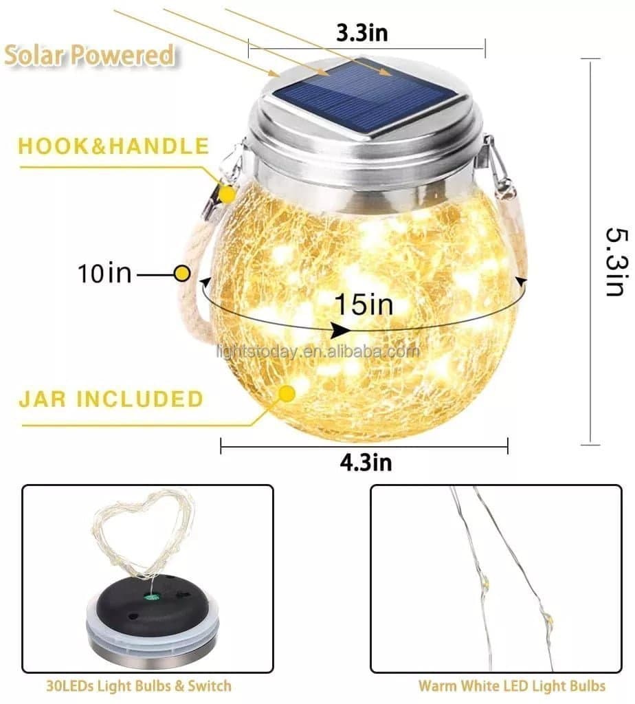 3 Solcellslampor - Dekorationslampa för trädgården