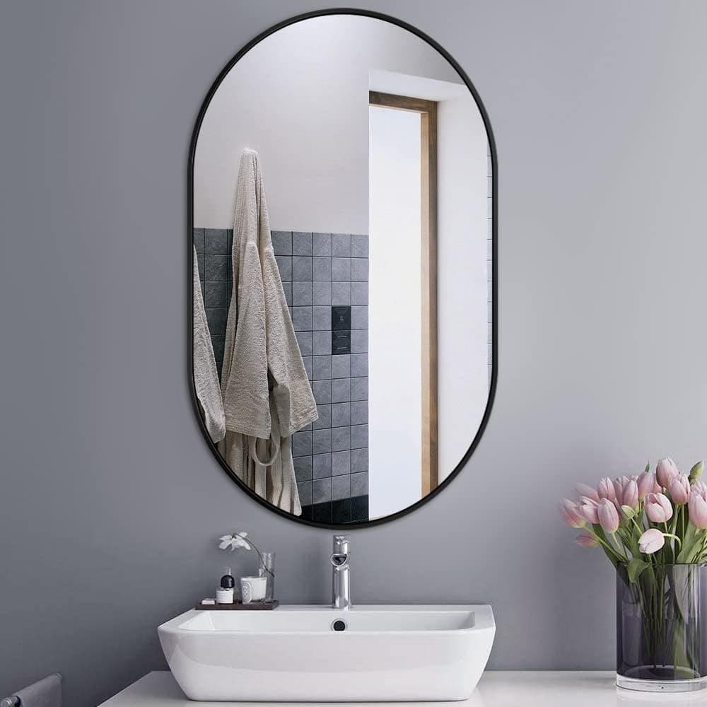 Helt ny Riktigt fin spegel med svart metallram Badrum Hall Sovrum Vardagsrum