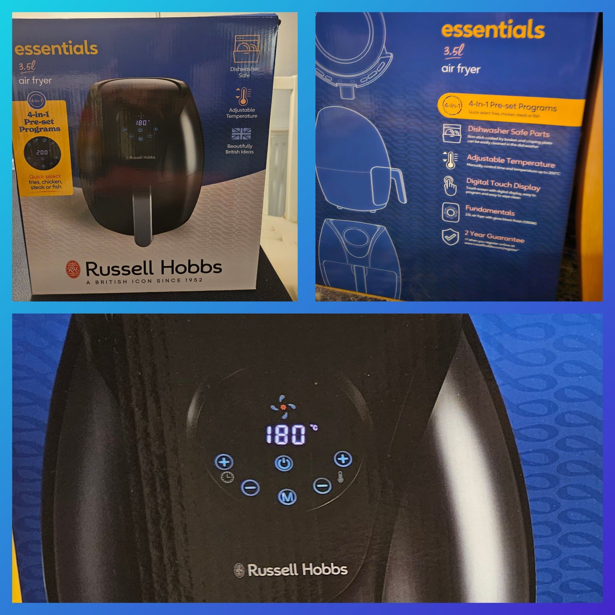 Nytt Russell Hobbs Essentials 3.5L Air Fryer