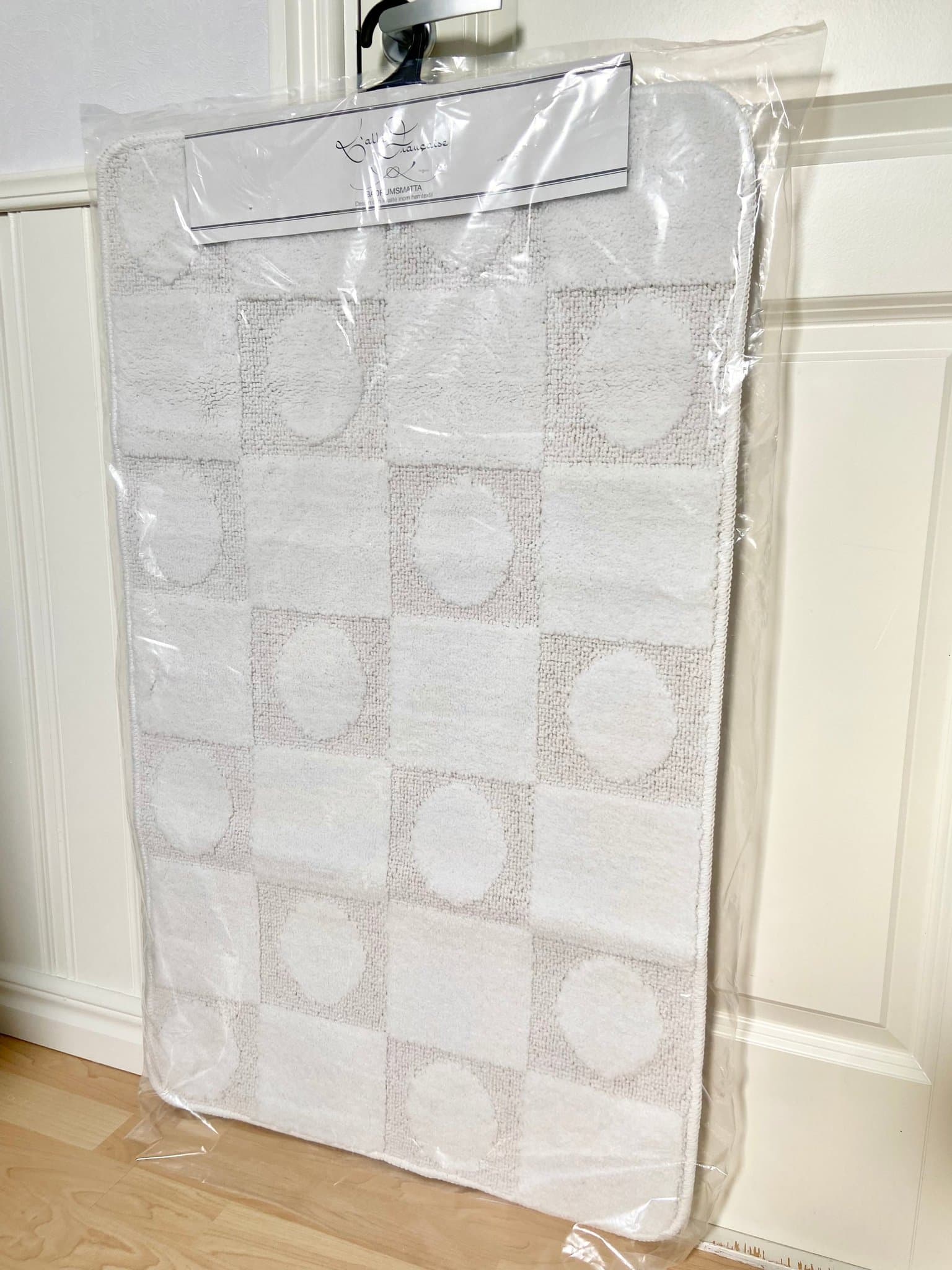 Badrumsmatta 60x100cm Vit Releif Mönster