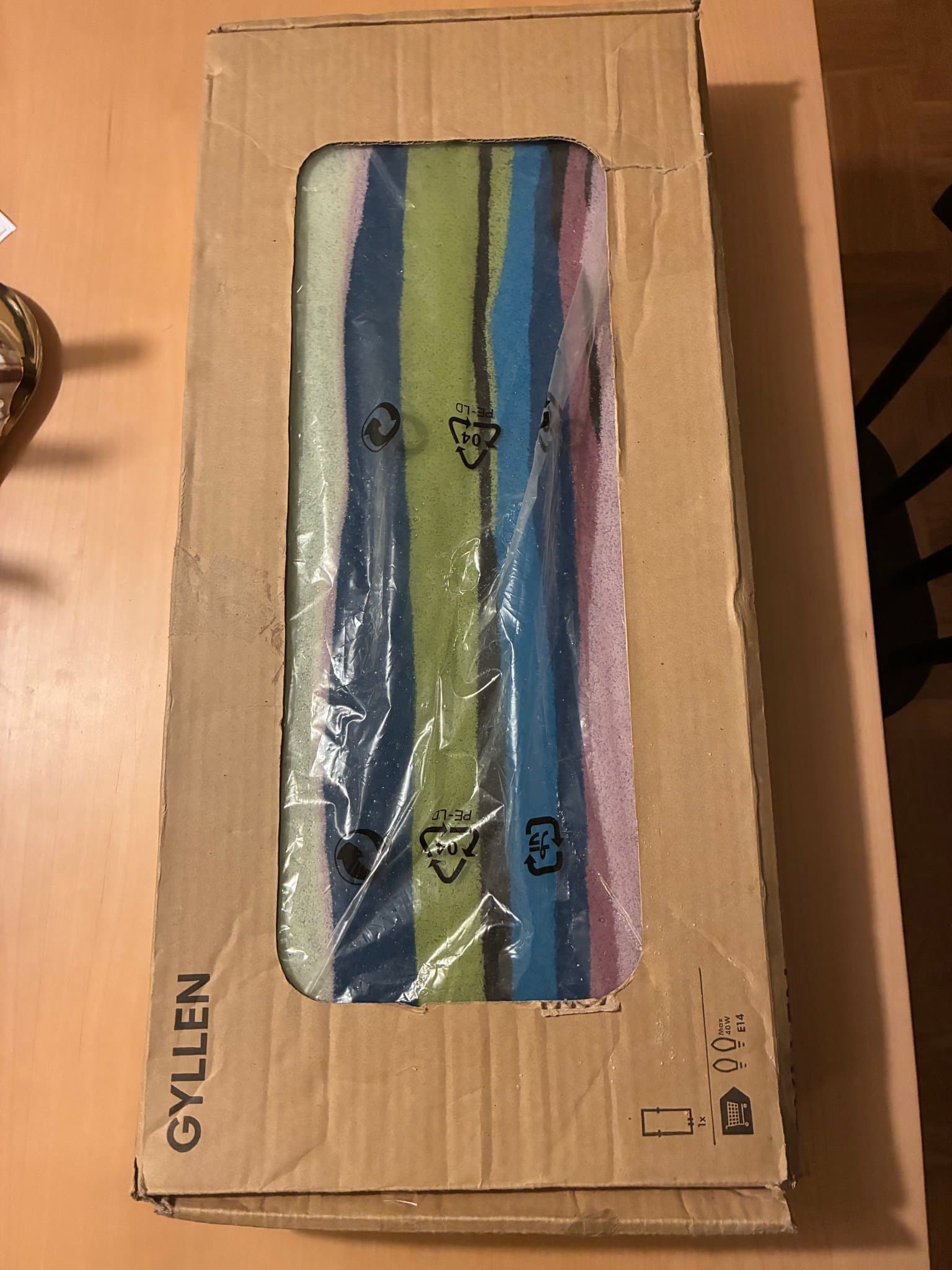 Gyllen vägglampa , Julia Treutiger , designklassiker, Ikea, ny i förp