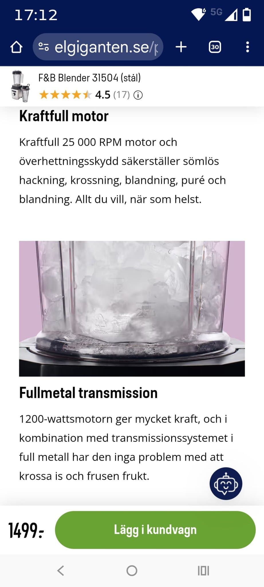 F&B Blender 31504 (Stål)