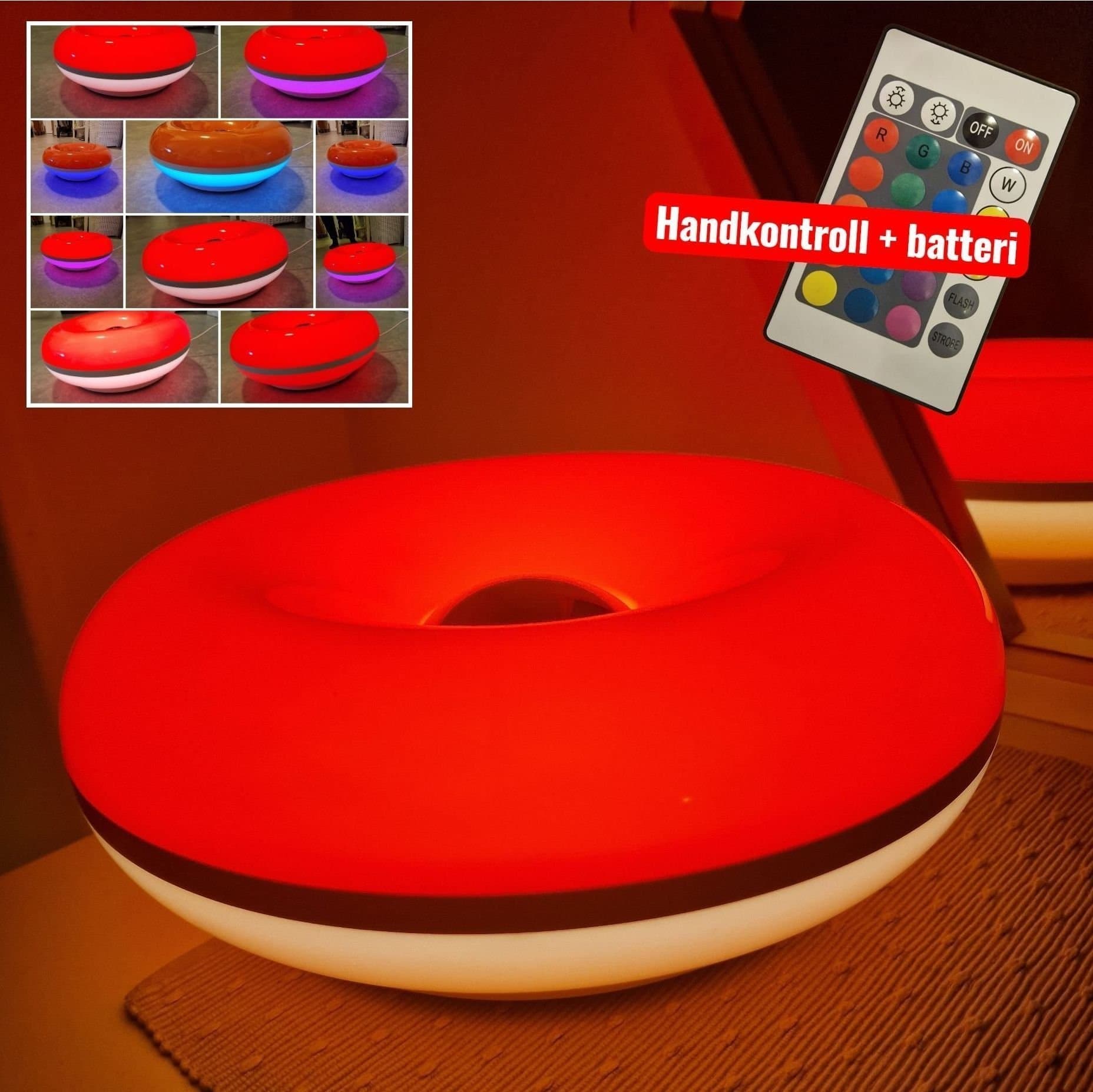 Ny! +RGB, American Style, Bordslampa vägglampa - Donut Vintage Bauhaus Design