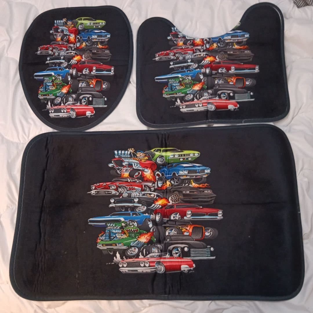 Badrumsmatta Set med Bilar