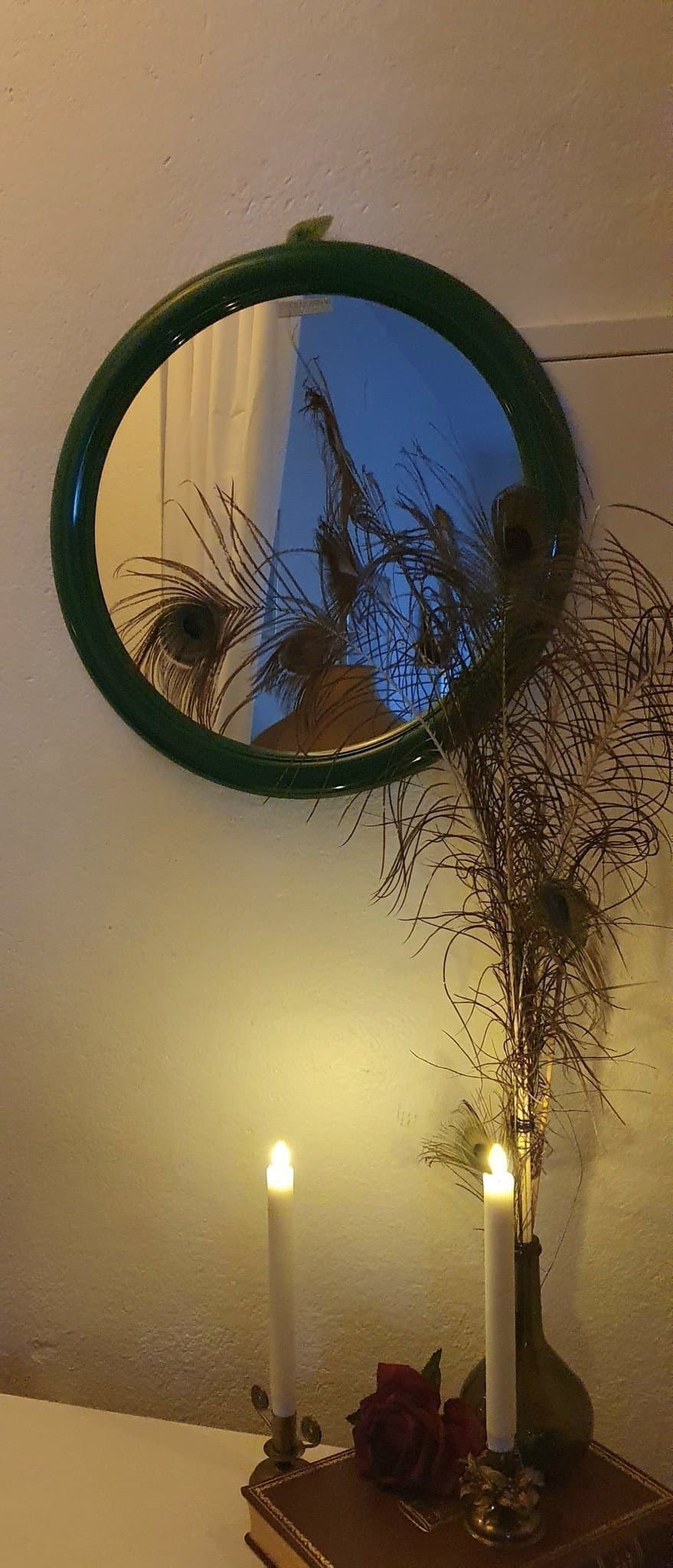 RETRO / VINTAGE: Spegel "FINNMIRROR" / ovanlig färg fr 60-talet