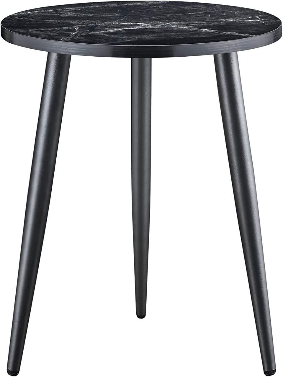 Elegant runt soffbord i marmorerad trädesign