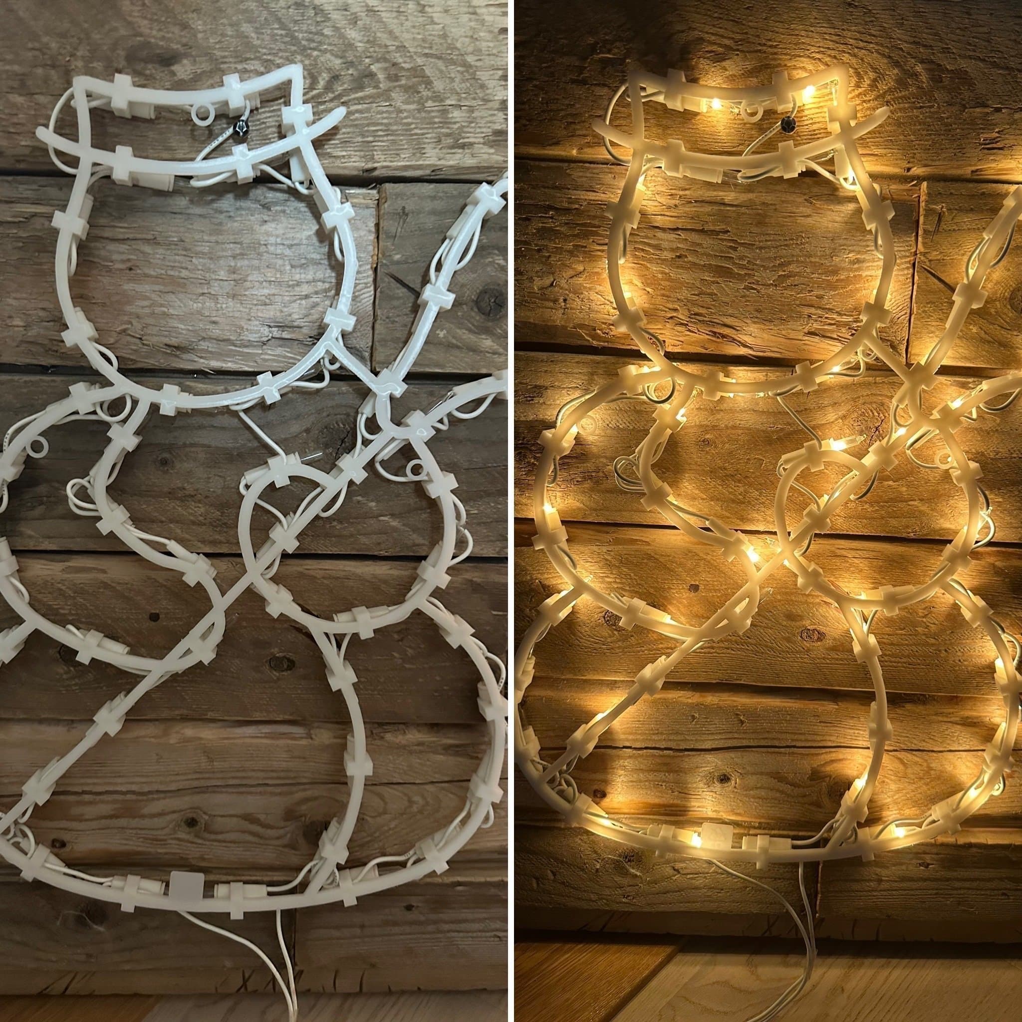 46 cm Upplyst snögubbe fönsterbild ljusslingor