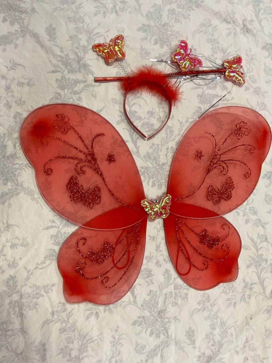 Fjärilsvingar, trollstav & diadem