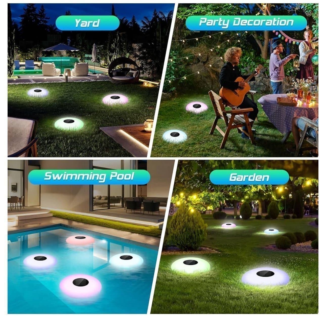 LED/RGB Solar Pool Lampa, trädgårdslampor