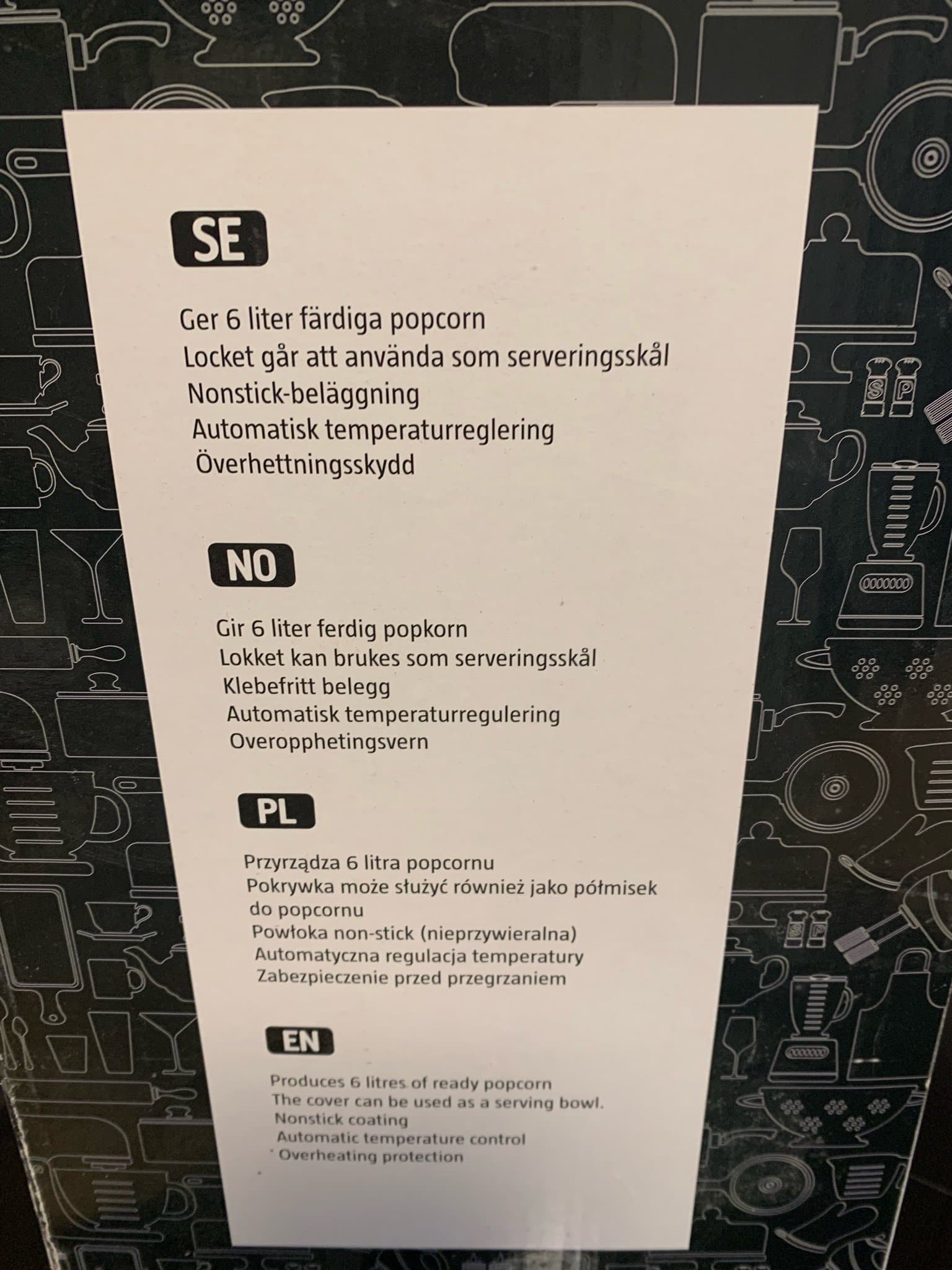 Popcornmaskin Menuett 800W