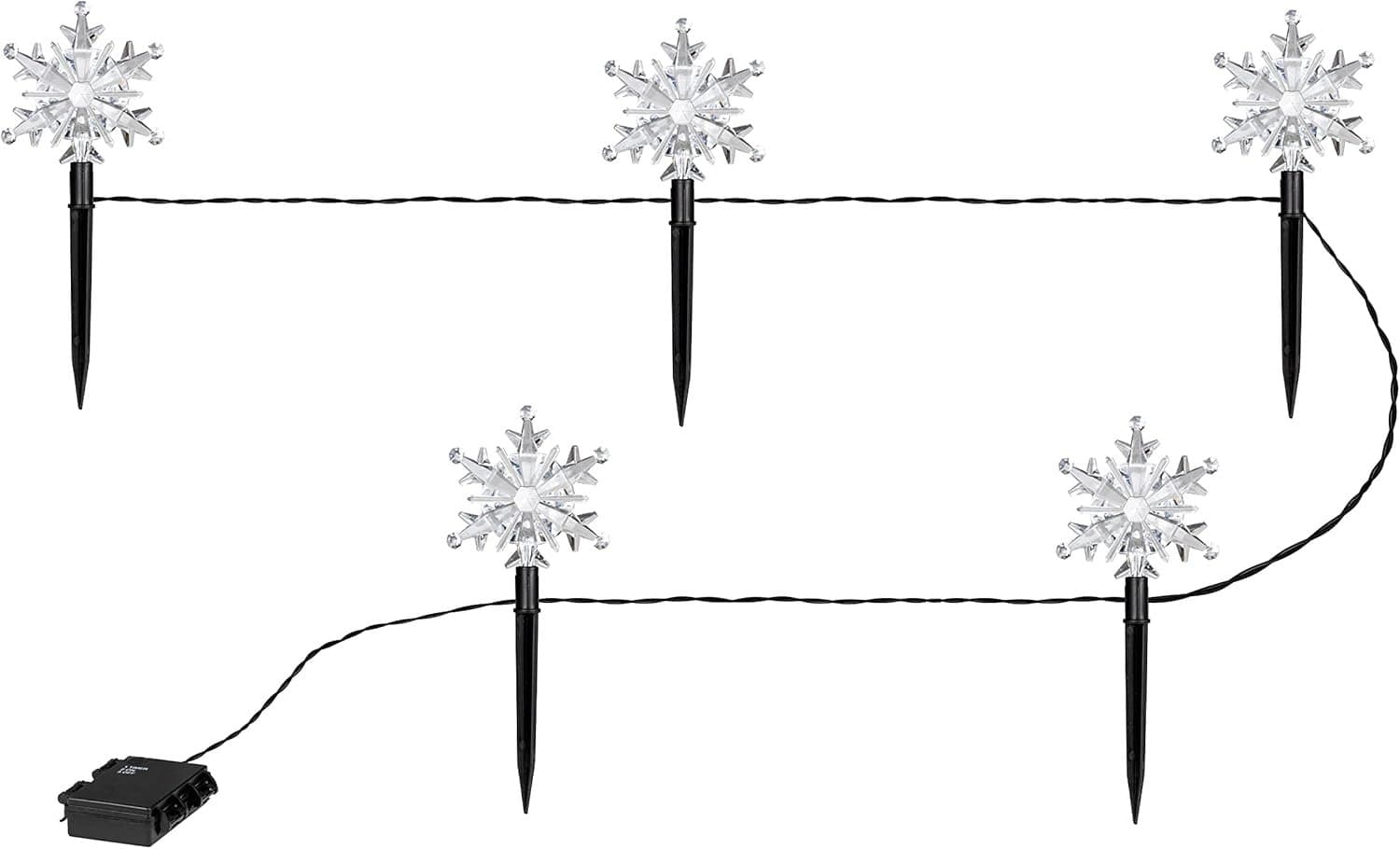 5st NYA Vackra, dekorativa LED-snöflingor med timer för utomhusbruk • 21cm • SV