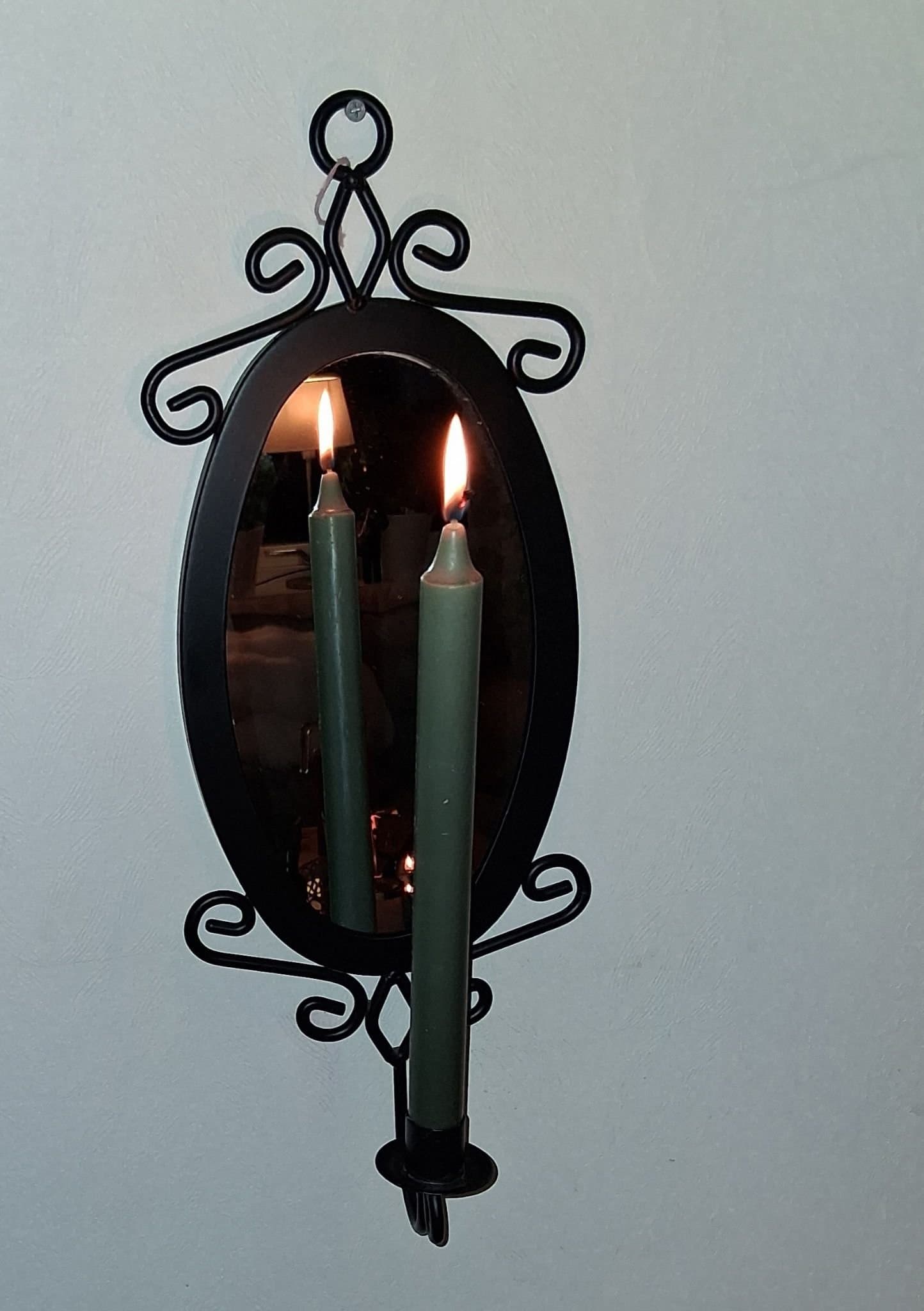 Väggspeglar med ljusstakar, 2 st