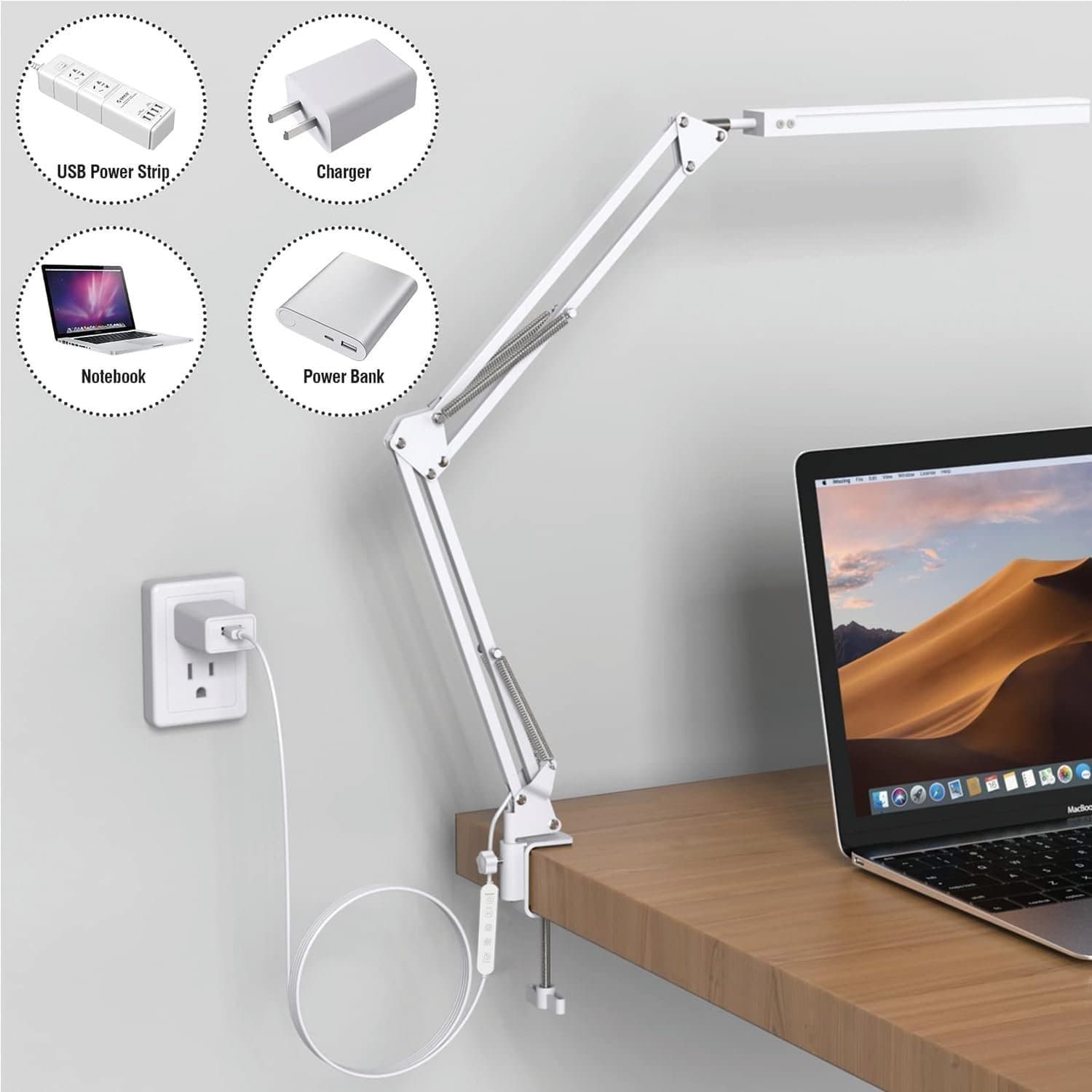 NY TROPICALTREE Kraftfull LED-Bordlampa 12W. Vit. Upp till 70cm Hög.