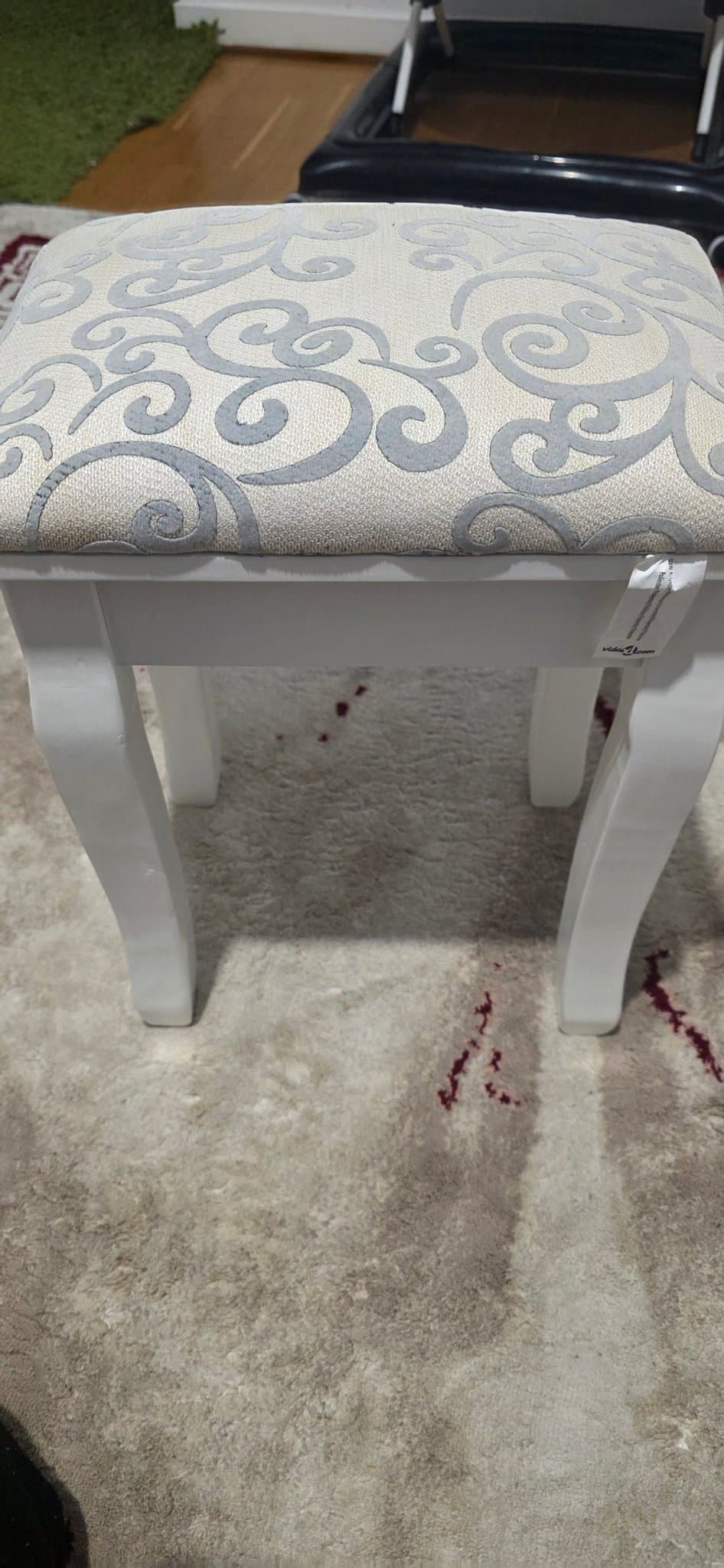 Sminkpall varmvit tyg