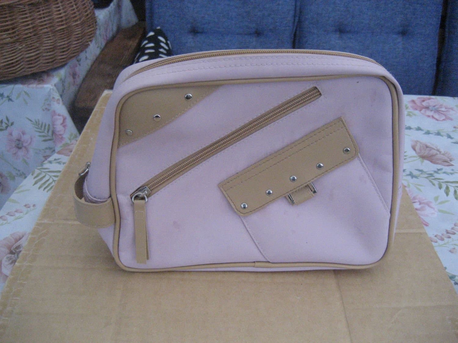 Necessär / Sminkväska - Rosa / Ljusbrun