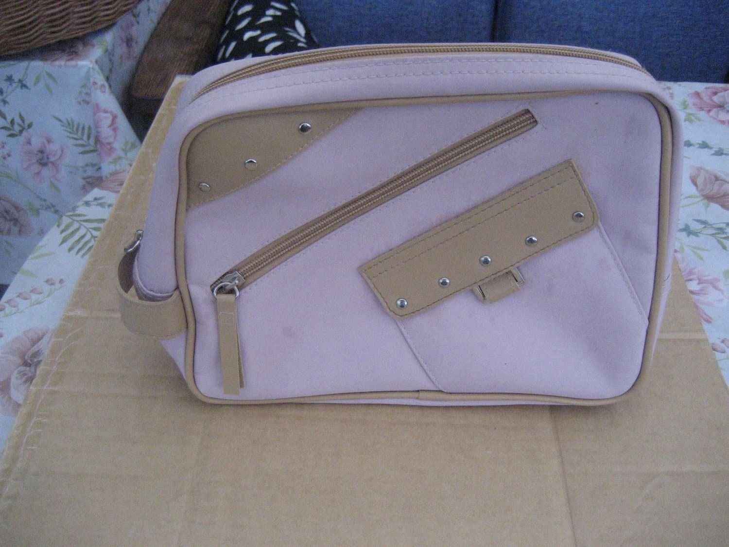 Necessär / Sminkväska - Rosa / Ljusbrun