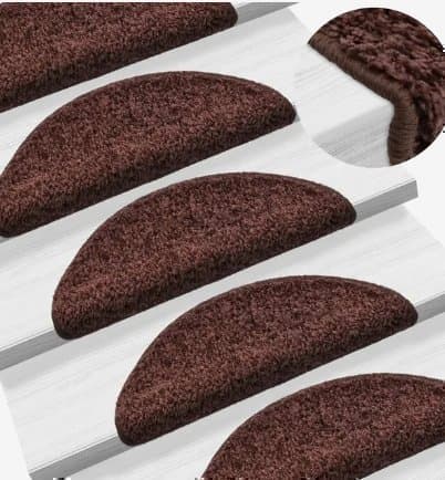 Trappstegsmattor 10 st 56x20 cm brun